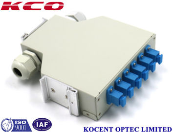 KCO-DIN-SC-SM-06 Fiber Optic Din Rail Terminal Box Single Mode SC 6 Ports FTTH GPON
