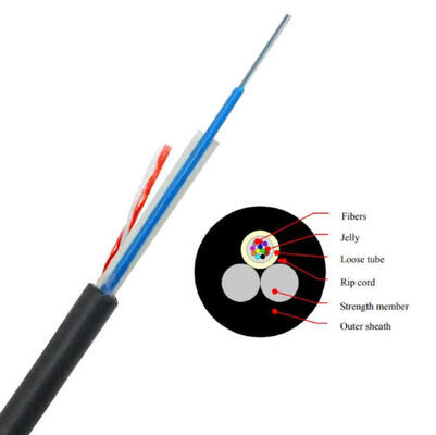 Aerial 6fo 12fo 24fo ASU fiber optic cable / Mini ADSS Outdoor Fiber Optic Cable 100M 200M Span