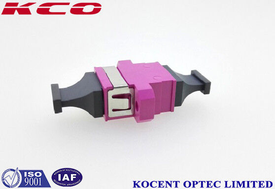 OM4 MPO Fiber Coupler MTP Fiber Optic Adapters Violet Pink Color