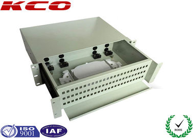 Painel de remendo de aço 2U da fibra ótica da montagem em rack da caixa terminal da fibra ótica com adaptadores do LC