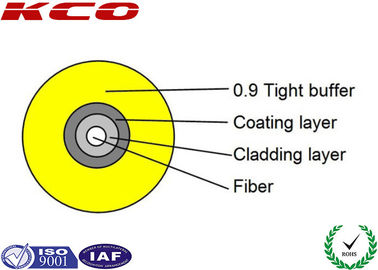 Cabo de fibra ótica simples interno, cabo de fibra ótica protegido apertado de 0.9mm