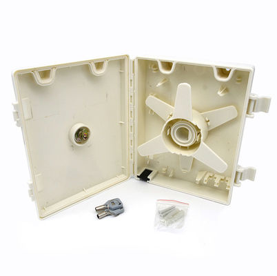 1 Caixa de empilhadeira IP65 Parede impermeável / caixa terminal de fibra óptica Polemount com tipo de adaptador SC/LC/FC/ST