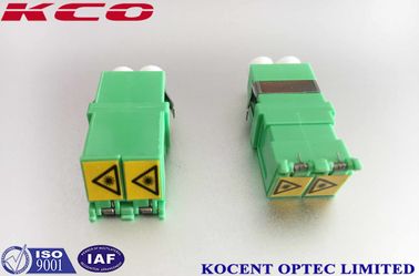 Automatic Shutter Cap Fiber Optic Adapter Duplex LC/APC PBT Green Without Flange