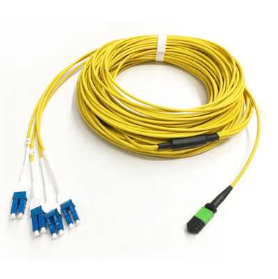 G657 Single Mode Fiber 8 Cores MPO To DLC MTP 8F to LC Duplex Uni-boot Optical Fiber Break-out Fan-out Patch Cord