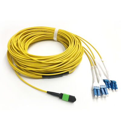 G657 Single Mode Fiber 8 Cores MPO To DLC MTP 8F to LC Duplex Uni-boot Optical Fiber Break-out Fan-out Patch Cord