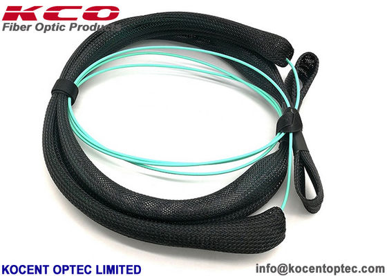 MTP MPO Fiber Optic Trunk Cable MPO 12LC OM3 OM4 With Pulling Eye