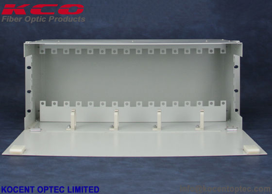 4U Rack Mount Fiber Optic PLC Splitter Patch Panel with 14/16 Slot and 2x16 Split Way for FTTX/FTTH Applications