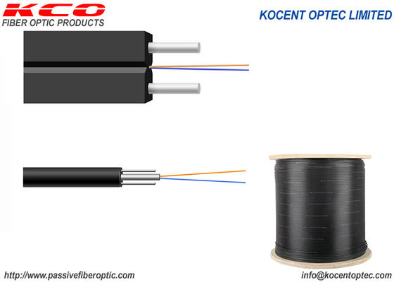 PVC LSZH 2fo SM Monomode G657A FTTH Optical Fibre Drop Cable 2km 1km