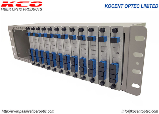 3U 19inch ODF Optical Fiber 1x4 PLC Fiber Splitter Chassic Rack Mount Patch Panel 14 16 Slot