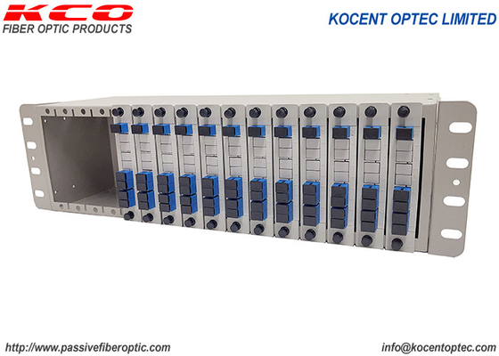 3U 19inch ODF Optical Fiber 1x4 PLC Fiber Splitter Chassic Rack Mount Patch Panel 14 16 Slot