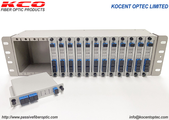 3U 19 polegadas Fibra Óptica ODF 1x4 PLC Fibra Splitter Chassic Rack Mount Patch Panel 14 16 Slot